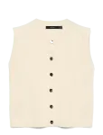 Vero Moda - Vmgold Sl O-Neck Button Vest Boo - Kootud vestid - S