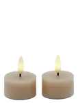 Sirius Home - Sille Fyrfadslys 2 Stk. S&aelig;t, &Oslash;4,5Xh2,2Cm, Light Caramel - LED-k&uuml;&uuml;nlad - ONE SIZE