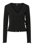 Pieces - Pckitte Ls V-Neck Wrap Top Jrs Noos Bc - Pikkade varrukatega - S
