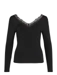 Vila - Vileoa L/S Lace V-Neck Top/Ka - Pikkade varrukatega - L