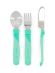 Twistshake - Twistshake Learn Cutlery Stainless Steel 12+M Pastel Green - S&ouml;&ouml;giriistad - ONE SIZE