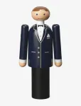 Kay Bojesen - Groom H12 Cm Blue/Black/White - Puidust kujud - H12CM