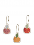 Fabelab - Ornaments Embroidered - Apple 3 Pack - Sisustustarvikud ja detailid - ONE SIZE