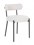 House Nordic - Tiri - Dining Chair, White Boucl&eacute; With Black Legs - Toolid - ONE SIZE