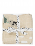 Done By Deer - Burp Cloth 2-Pack Tiny Farm Sand - Beebitekid - 65X 65CM