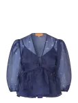 STINE GOYA - 1608 Organza, Long Sleeve Bow Top - L&uuml;hikeste varrukatega - M
