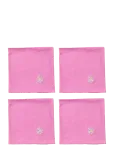 Midnatt - Napkins 4-Pack Pink Daisy - Riidest salvr&auml;tikud - 40X40CM