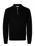 Selected - Slhdane Ls Knit Struc Half Zip Polo Noos - Poolpika lukuga džemprid - XXL