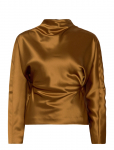 Malina - Zora Barrel Sleeve Satin Blouse - Pikkade varrukatega - 44