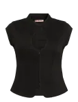 Gina Tricot - Contour Keyhole Denim Top - Teksas&auml;rgid - XS