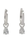 SN&Ouml; Of Sweden - Trinity Drop Pendant Ring Ear S/Clear - Onesize - R&otilde;ngad - ONE SIZE