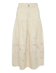 Ganni - Broderie Anglaise Denim Skirt - P&otilde;lveni ja midiseelikud - 40