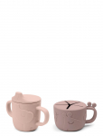 Done By Deer - Peekaboo Spout/Snack Cup Set Deer Friends Powder - Nokaga tasssid - SPOUT CUP:&Oslash;6.5X H 9CM.SNACK CUP:&Oslash;8X H 6.5CM