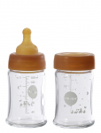 HEVEA - Plastic Free Baby Glass Bottle 150 Ml - 2 Pack - Lutipudelid - 150 ml