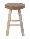 House Nordic - Tuva - Stool, Teak, Nature, 4 Legs, &Oslash;30X45 Cm - Taburetid ja pingid - ONE SIZE