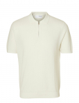 Selected - Slmcran Ss Knit Structure Zip Polo Noos - L&uuml;hikeste varrukatega - XXL