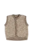 Smallstuff - Vest W. Buttons, Boucl&eacute; Merino Wool, Natur Melange - &Otilde;uevestid - 68/74