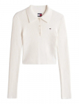 Tommy Jeans - Tjw Essential Polo Ls Sweater - Pikkade varrukatega l&uuml;hikesed topid - S