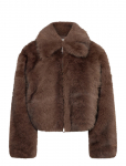 Monki - Chunky Zip Faux Fur Jacket - Kunstkarusnahk - XS