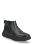 FitFlop - F-Mode Leather Flatform Zip Ankle Boots - Madala kontsaga poolsaapad - 38