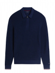 Tommy Hilfiger - Dc Knitted Zip Polo - Pikkade varrukatega kootud polos&auml;rgid - M