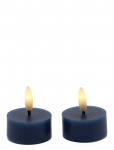 Sirius Home - Sille Fyrfadslys 2 Stk. S&aelig;t, &Oslash;4,5Xh2,2Cm, Deep Ocean - LED-k&uuml;&uuml;nlad - ONE SIZE