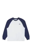 Edwin - Alex T-Shirt Ls - White/Maritime Blue - Pikkade varrukatega - L