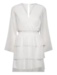 Bubbleroom - Frill L/S Chiffon Dress - L&uuml;hikesed kleidid - 38