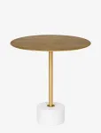 House Nordic - Silja - Side Table In Brass And Marble, &Oslash;51X52 Cm - Abilauad ja v&auml;ikesed lauad - ONE SIZE