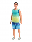 Barbie - Fashionistas Ken Doll #236 In Ombre Tank And Jean Shorts, Black Hair - Nukud - ONE SIZE