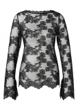 Malina - Leni Sheer Lace Top - Pikkade varrukatega - 36