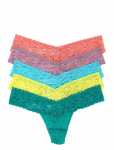 Hanky Panky - Hanky Panky Signature Lace, Low Rise Thong, 5 Pack Boxed - Stringid - ONE SIZE