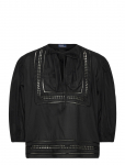 Polo Ralph Lauren - Lace-Trim Cotton Shirt - L&uuml;hikeste varrukatega - L