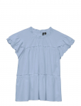 Vero Moda - Vmisolde Sl O-Neck Frill Top Wvn Exp Sb2 - L&uuml;hikeste varrukatega - XL