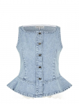 STINE GOYA - 2514 Light Wash Denim, Boatneck Fri - Varrukateta - S