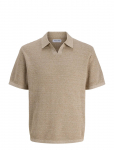 Jack & Jones - Jjegeorge Knit Split Neck Ss - L&uuml;hikeste varrukatega kootud polos&auml;rgid - M