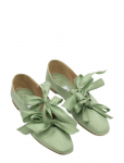 Sleeper - Mille-Feuille Silk Flats In Mint Green - Baleriinad - 37