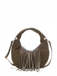 Nunoo - Mini Gabi Suede Fringe Dark Olive W. Gold - V&auml;ikesed &uuml;le&otilde;lakotid - ONE SIZE