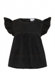Ganni - Garment Dyed Cotton Frill Sleeve Top - L&uuml;hikeste varrukatega - 36