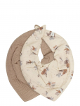 Pippi - Bib Muslin W. Aop (2-Pack) - Pudip&otilde;lled - ONE SIZE