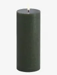 UYUNI Lighting - Led Pillar Candle, Olive Green, Rustic, 7,8X20,3 Cm - LED-k&uuml;&uuml;nlad - H20.3CM