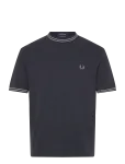Fred Perry - Ribbed Jersey T-Shirt - L&uuml;hikeste varrukatega - XXL