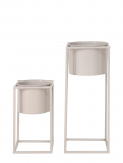 House Nordic - Mette - Flowerpots, Steel, Beige Grey, Set Of 2 - Lillepotid - 50.5X19.5X19.5CM