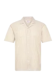 Lindbergh - Striped Seersucker Resort Shirt S/S - Vabaaja s&auml;rgid - M