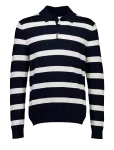Lindbergh - Ecovero Striped L/S Polo - Pikkade varrukatega - M