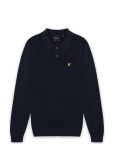 Lyle & Scott - Panelled Waffle Knitted Polo - Pikkade varrukatega - M