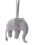 Smallstuff - Music Mobile, Elephant Knitted, Blue Rose - Pehmed loomad - 18X 15X 6CM