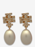 Tory Burch - Moondance Pearl And Pav&eacute; Drop Earrings - Rippuvad k&otilde;rvar&otilde;ngad - ONE SIZE