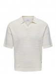 ONLY & SONS - Onsthiago Ds 7 Ss Resort Crochet Polo - L&uuml;hikeste varrukatega kootud polos&auml;rgid - XXL