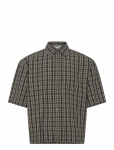 Weekday - Boxy Short-Sleeved Cotton Shirt - L&uuml;hikeste varrukatega s&auml;rgid - XL